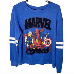Marvel Sweater XL Crewneck Marvel Comics Blue